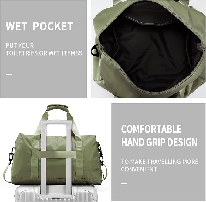 Travel Duffle Bag,Sport Gym Bag for Men And Women with Wet Pocket,Weekender Bag Carry On Tote Bags for Airplane