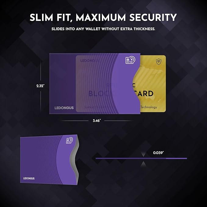 RFID Blocking Cards – 6 Pack | Anti-Theft Contactless NFC Protection for Debit Credit Cards & Wallet | Slim & Durable Perfectly fits in Wallet | 2 RFID Sleeves Included | Blue