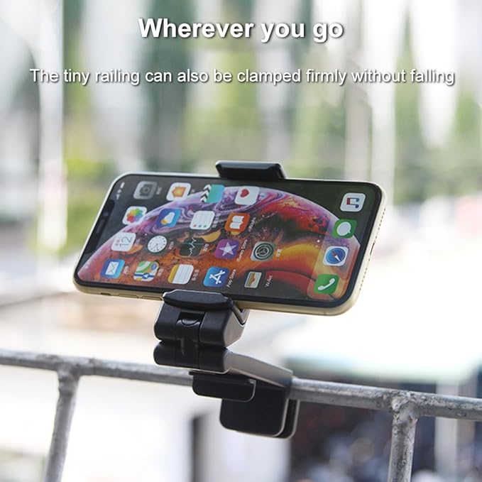 2 Pcs Universal Airplane Travel Phone Holder,Portable Phone Stand 360 Degree Rotaing Design Holder Foldable Pocket Size for Plane, Train, Work, Video and Desk(Color:Black)