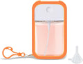 Mini Refillable Perfume Spray Bottle with Silicone Case Compatible with Touchland Hand Sanitizer Spray (Fit for 1.69 FL OZ/50 mL Ver), Keychain + Funnel for Power Mist and Glow Mist