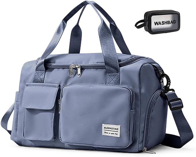 Small Gym Bag for Women, Travel Duffle Bag Carry On Weekender Bag with Shoe Compartment