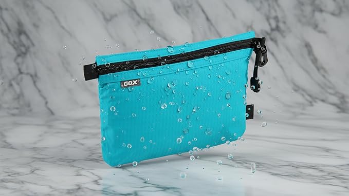 GOX Travel Toiletry Bag, Carry On Small Zipper Pouch, Cosmetic Kit Makeup, Digital Bag, Water Repellent Nylon (Turquoise)