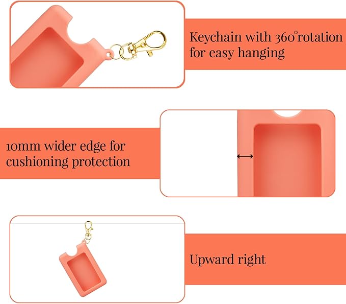 Silicone Case Compatible with Noshinku Pocket Hand Sanitizer, Protective Case with Keychain for Travel Size