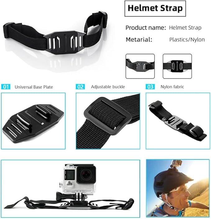 Reflex Camera 59-in-1 Action Camera Accessories Kit Compatible with GoPro Hero 13, 9-12, DJI Osmo Action 2, 3, 4, Pro 5, Insta360 Ace Pro/Ace Pro 2 Akaso and Other Sports Cameras & Durable Case