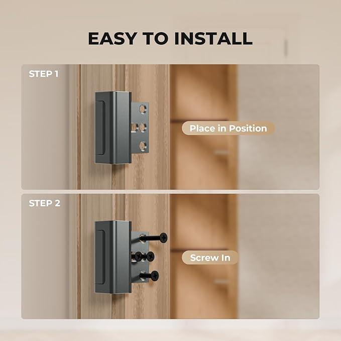 5 Pack Home Security Door Reinforcement Lock, Childproof Safety Door Lock Latch Stopper, Removable Screw-Mounted, Prevent Home Unauthorized Entry, Aluminum Construction, Withstands 800 lbs