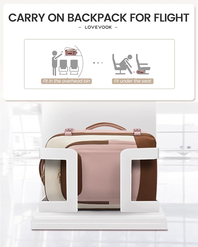 LOVEVOOK 40L Travel Backpack for Women Men, Large Carry on Backpack for Airplanes TSA Personal Item Travel Bag fits 15.6" Laptop, Waterproof Weekender Essentials Airline Approved with 2 Packing Cubes