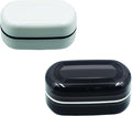 2 Pack Travel Soap Case Holder,Portable Soap Box with Draining Layer for Shower,Bathroom,Camping,Hiking,Gym (Black and White)