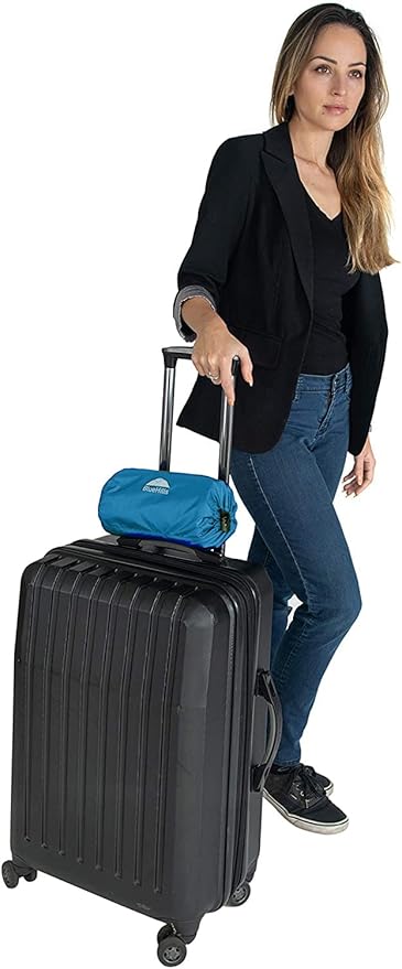 BlueHills 2 Pack Ultra Compact Travel Blanket Pillows Set of Two Lightweight Airplane Traveling Essentials Flight Throws Compact Large Plane – Gray and Peacock Teal