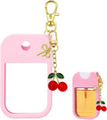SAANG & JAT Hand Sanitizer Spray Case Compatible with Touchland, Silicone Holder Cherry Keychain for Touch Land Mist Case