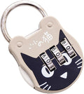 1 Pc Cute Cat Combination Lock Travel Locks for Luggage Backpack Locks Zipper Combination Lock for Locker for Student DormitoryCombination Padlocks Padlocks and Hasps, Hardware(Grey)