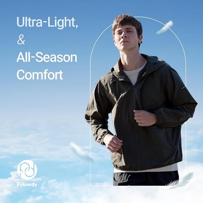 Pillowdy Full Zip Hoodie – Inflatable Built-in Travel Pillow – Comfortable Rest On-The-Go – Perfect for Airplane and Trips