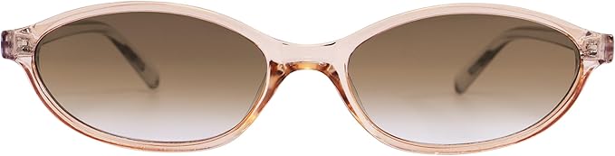 GUVIVI Retro Oval Sunglasses for Women Chic Cat Eye 90s Sunnies Lightweight Narrow Shades Trendy UV protection Sun Glasses