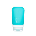 humangear GoToob+ (Medium) | Refillable Silicone Travel Bottle | Locking Lid | Food-Safe Material | Aqua, Medium (2.5 fl.oz.; 74ml)