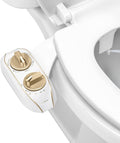 LUXE Bidet NEO 185 Plus - Dual Nozzle, Non-Electric Bidet Attachment for Toilet Seat, Patented Slide-In Install, 360° Self-Clean, EZ-Lift to Clean, Feminine & Rear Wash (Gold)