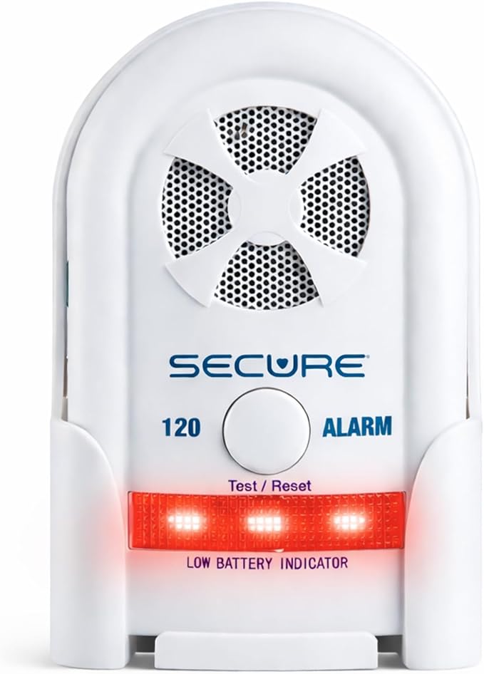 Secure Safety Solutions Chair Alarm for Elderly Dementia Patients - 80-120 dB Patient Monitor, 12" x 12" Sensor Pad - Fall Prevention Devices, Caregiver Alert Monitoring, Complement to Bed Alarm