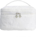 Makeup Bag Toiletry Bag for Women, Waterproof Material with Handle, Can Accommodate Toiletries, Makeup Brush Accessories（White）