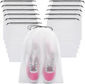 Vorspack Shoe Bags for Travel - 12 Pcs Transparent Drawstring Backpack Travel Shoe Bag Clear Drawstring Bag Large Shoe Organizer with Rope Travel Essentials for Men Women