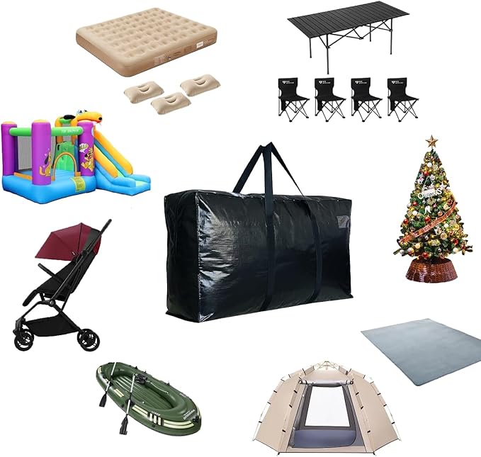 Extra Large Storage Bags, Jumbo Moving Storage Bags Heavy Duty, Foldable Big Blue XL Duffle Bag for Travel