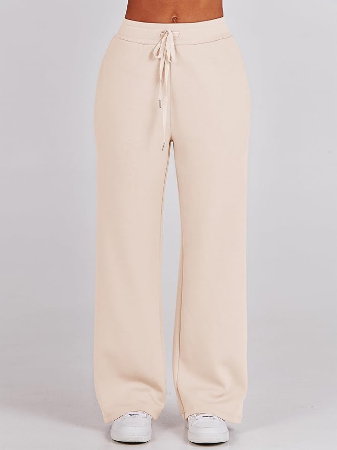 ANRABESS Women 2 Piece Outfits 2025 Fall Fashion Airport Wide Leg Pants Lounge Set Leisure Travel Vacation Clothes Sweatsuits