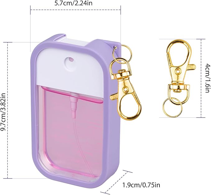 TERPINK Silicone Case Compatible with Touchland Hand Sanitizer Spray, Protective Case with Keychain for Power Mist and Glow Mist 1 fl oz, Hand Sanitizer Spray Accessory (Purple, 1 Pack)