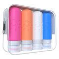 Zafit Travel Bottles for Toiletries, TSA Approved Travel Containers 3oz Leak Proof Travel Tubs Refillable Liquid Travel Accessories for Shampoo Conditioner Lotion Body Wash(Multicolored D)