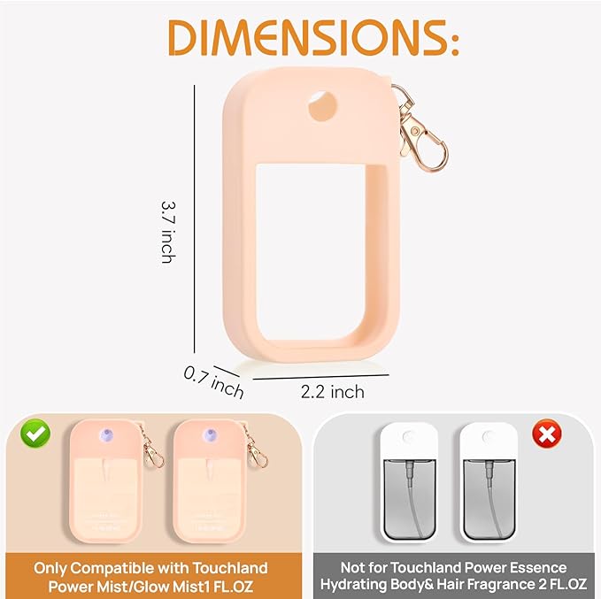 Silicone Case Compatible with Touchland Hand Sanitizer Spray, Protective Case for Spray 1FL. OZ (Blush Beige(1PCS))
