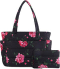 TOPDesign Puffer Tote Bag for Women, Lightweight Puffy Handbag with Compartments, Quilted Shoulder Bag for Work, Travel, Gym
