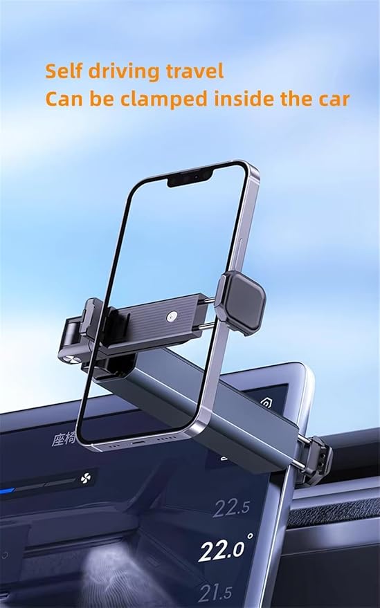 Universal Travel Essentials Phone Holder for Planes Car Portable Cell Phone Stand for Desk for iPhone Samsung Smartphones (Silver)