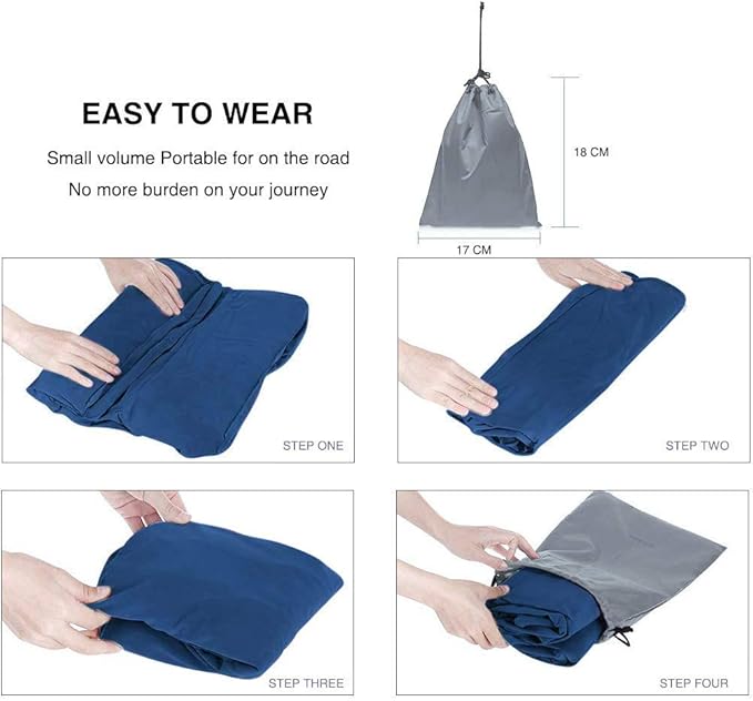 ZIQIAN Inflatable Travel Foot Rest Pillow Portable Adjustable Three Layers Height Foot Stool for Airplanes, Cars, Home, Trains, Office to Lay Down or Sleep on Long Flights with Pump (Blue 2PACK)