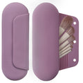 AGIKET Silicone Makeup Brush Holder Travel Cosmetic Bag：Soft Portable Cosmetic Face Brushes Holder with Upgrade Anti-Fall Out Magnetic Closure, Large Travel Makeup Brush Case - Light Purple