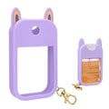 AIERSA Hand Sanitizer Spray Case Compatible with Touchland,Rabbit Ears Design Silicone Hand Sanitizer Case Holder with Keychain for Touch Land Mist Case 1FL. OZ (Purple)
