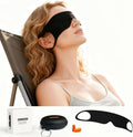 0.3mm Ultra-Thin Sleep Mask | 5g Travel Eye Mask with Portable Leather Pouch | 70% Cotton Blend for Effective Sun & Light Filtering on Beach, Camping, UK Holidays & Outdoor Relaxation