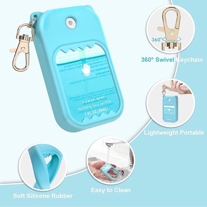 Hand Sanitizer Spray Case for Touchland Silicone Touchland Case Keychain Cute Hand Sanitizer Holder Keychain Compatible with Touch land Power Mist Gentle/Glow Mist