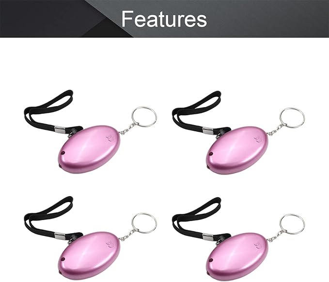 Othmro Safe Sound Personal Alarm 4 Pack 120DB Personal Security Alarm Keychain with LED Lights, Emergency Safety Alarm for Women, Men, Children, Elderly Purple
