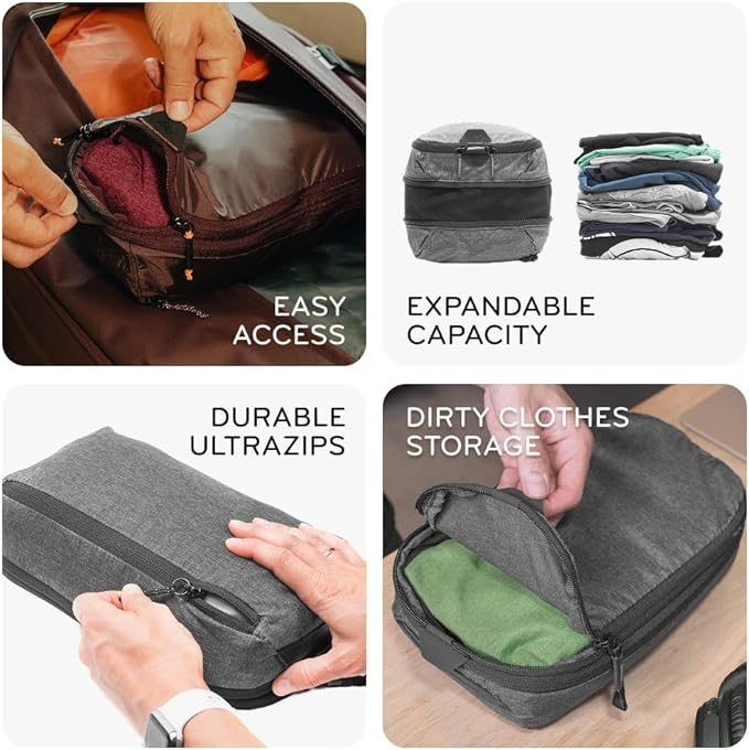 Peak Design Packing Cube, Ibis, Weatherproof Luggage Cube with Dual Compartment Organization, Expansion and Compression, Zipper Opening, Travel Organizer for Men and Women, Size S