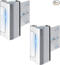 Home Security Door Reinforcement Lock Safety Latch Extra Front Doors Security Devices, Anti Door Kick in Safety Protector for Door Inside, Child Proof Aluminum Locks Silver 2Pack