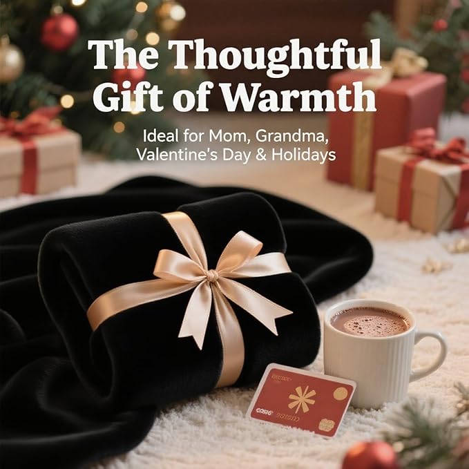 SNZ Wearable Blanket for Womens and Mens, Comfy Flannel Poncho, Snuggie Warm Shawl Wraps for Women, Birthday Gift Ideas