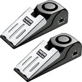 Door Stop Alarm with 120 dB Siren – Portable Travel Door Stopper Alarm Wedge for Hotel, Apartment & Dorm Security – Battery-Operated, Black, 2-Pack