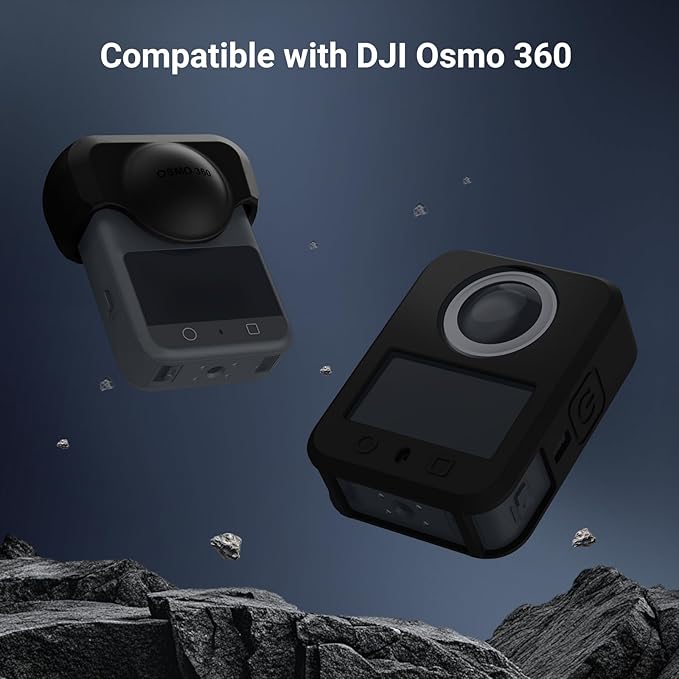 NEEWER Silicone Lens Cap & Body Shell Protector Cover Case for Osmo 360, Nonslip Soft Stable Anti Scratch Splash Resistant Portable Protective Sleeve Compatible with DJI OSMO 360 Action Camera, AC044