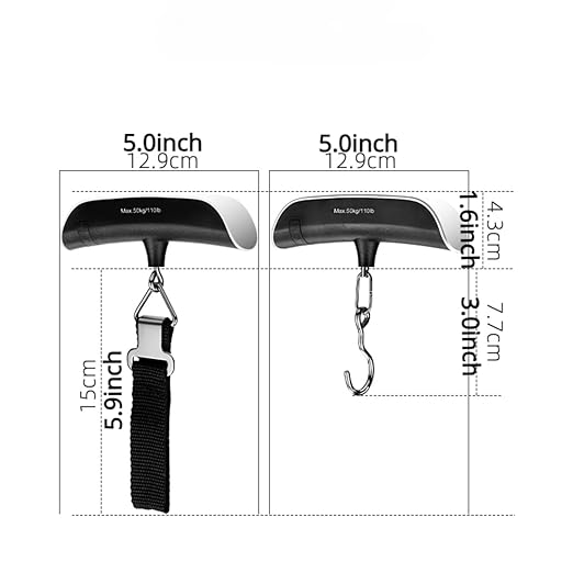 Luggage Scale Portable Digital Handheld Baggage Scale for Travel Suitcase Weight Scale with Rubber Paint 110 Pounds Battery Included (1,Belt)