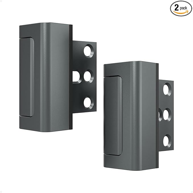 Greatalent 2Pack Home Security Door Reinforcement Lock Childproof, Door Locks for Kids Safety, Door Lock Latch Stopper for Front Door Inside Top of Door, Aluminum Construction Finish