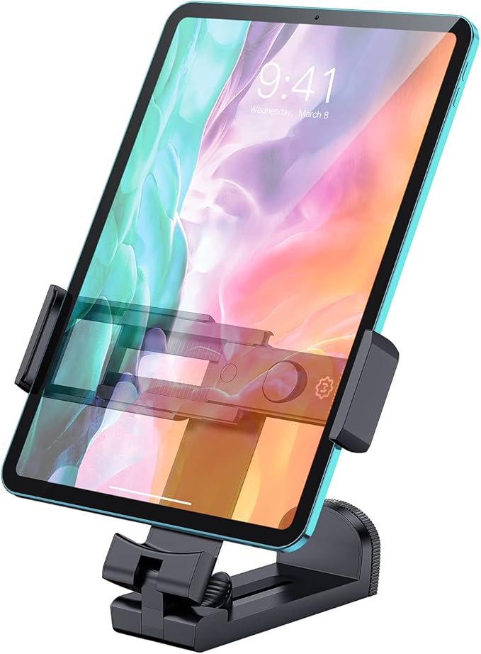 WixGear Universal Airplane Tablet Holder, with Multi-Directional Dual 360 Degree Rotation, Pocket Size Tablet Holder for Airplane, (Devices 3.5" to 7.67” Width Max Weight is 1.5 lbs)