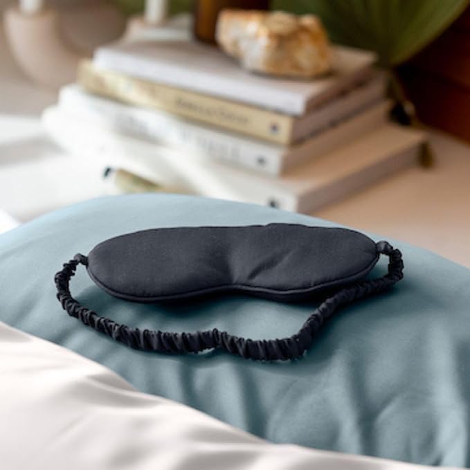Olive + Crate Eucalyptus Tencel Sleep Mask - Hypoallergenic Eye Mask for Sleeping - Light Blocking Night Masks, Moisture Wicking, Anti-Static Eye Covers - Long Flight Travel Essentials - Spring Sage