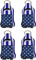 4 Piece Bottle Holder Keyring Neoprene Keychain for 30ML Gym Shampoo Soap Perfume and Liquids Travel Containers