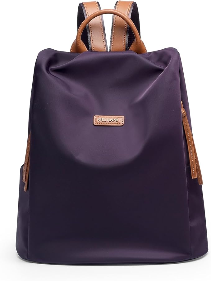 Women's Backpack Purse Nylon Anti-theft Casual Water Resistant Lightweight Small Shoulder Bags 2026 for Travle Cute Fashion Camping Bag for Work Daily Going Out Dackpack Ladies Dark Purple