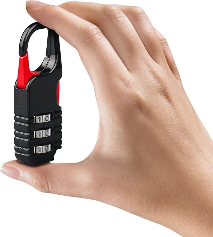 Mini Padlock, BARRYSAIL 3 Pcs Small Locks Set with 3 Digits Combination for Kids Diary Backpack Zipper (Black)