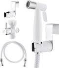 Purrfectzone Bidet Sprayer for Toilet, Bidet Sprayer for Feminine Wash, Premium Stainless Steel Jet Spray for Toilet, Wall-Mounted or Toilet Tank Mounted - White/Chrome