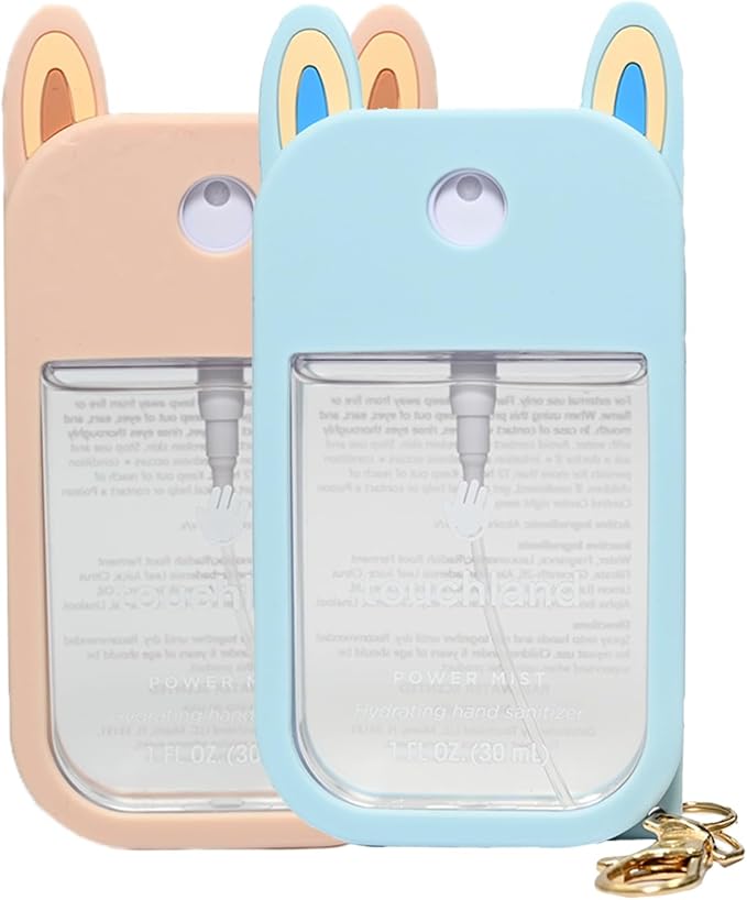 Silicone Case Compatible with Hand Sanitizer Spray, Protective Case with Keychain for Power Mist (Fit for 1 FL OZ), Hand Sanitizer Spray Accessory