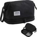 Hanging Travel Toiletry Bag for Women, Makeup Bag, Compact, sturdy, Lightweight, Waterproof, Simple and Practical, Functions As Both Cosmetic Organizer And Toiletry Bag (Woman, Jet Black)