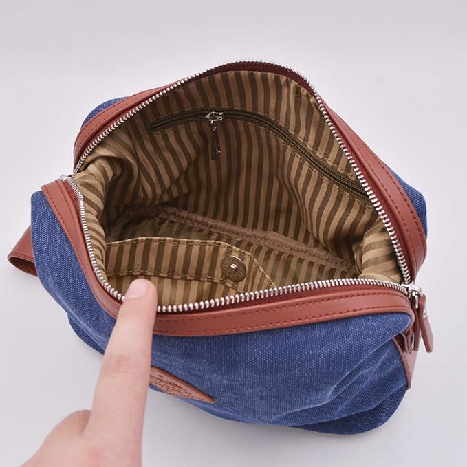 Convenience Kits International Premium Waterproof Canvas Toiletry Bag (Navy)